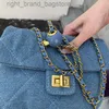 New 2022 Summer Denim Mini Crossbody Bag Women Casual Lingge Gold Chain Jeans Borsa a tracolla Donna Sportswear Messenger Bag W220810