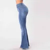 Jeans femmes hautes 2022 Fashion sexy pantalon évasé décontracté pantalon denim vintage jeans skinny pantalon de travail de maman bleu l220726