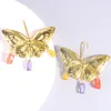 Orecchini pendenti a farfalla per donna Orecchini pendenti a forma di animale con perline di pietra colorata Gioielli di moda