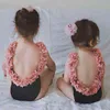 Vieeoase Girls Flower Flower Swimes One Swim Kids Clothing Summer Fashion Fashion Backless Princess Swimwear CC-285