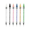 2021 Dual-ended Nagel Punktierung Stift Kristall Perlen Griff Strass Studs Picker Wachs Bleistift Maniküre Glitter Pulver Nail art Werkzeuge