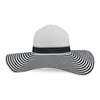 Chapeaux à large bord dames superbe été soleil plage disquette paille femmes noir blanc rayures grand chapeau solide décontracté UV casquette Eger22