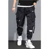 Hip Hop Street Giyim Joggers Pantolon Erkekler Giriş Gündelik Kargo Pantolon Pantolonları Yüksek Sokak Elastik Bel Gevşek Lazer Harem Pantolon Boys G2204135174421