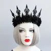 Dunkles Gothic-Wind-Stirnband, schwarze Krone, Halloween, Hexer-Haarband, Make-up, Maskerade, Performance, Girlande, Stirnbänder D001