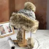 Beanie/Skull Caps Fashion Cossack Skiing Cap Furry Winter Warm Pom Ball Faux Fur Hat Beanie KnitedBeanie/Skull Chur22