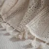 Rideaux rideaux Chic Crochet tricot coton pure draperie avec gland pour porte coulissante fenêtre décoration rideau