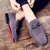 Dress Shoes Loafers Mules Moccasins For Men Leather Mens Casual High Heel Spike Formal Genuine Black Real Men's SuedeDress