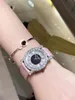 Zegarek na rękę mody kobiety zegarki dla kobiet Diamond Kobietowy luksus skórzany pasek zegarek kwarc rzymski