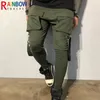 Rainbowtouches Sport-Männer-Stretch-Strumpfhose, schweißabsorbierend und atmungsaktiv, Fitness, lässig, mehrere Taschen, Cargohose, Herren, 220705