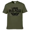 قمصان الرجال الموضة USCSS Nostromo T-Shirt Alien USS Sulaco Colonial Marines Aliens قبالة العالم قصير الأكمام Tshirt Men Cotton O Tees Tees