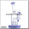 Glass Bongs Vortex Double Hookahs Cages Percolator Pipe Dab Rig Matrix Sidecar Bubbler with Color Handle Bowls for Smoking