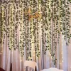 Decorative Flowers & Wreaths 2.1M Artificial Plant Green Ivy Leaf Garland Silk Wall Hanging Vine Home Garden Decoration Wedding Party DIY Fa