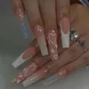 artifical nails with glue fake nail tips design Detachable press on long Fake Nail Finished Piece Sticker 2207078826425