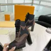 2022 Star Trail Ankle Boot Designer Luxury Women Martin Boots Deser Genuine Leather Booties High Heel 트레드 고무 아웃솔 1026750