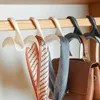 Hooks & Rails Wardrobe Handbag Hook Tie Hanger Silk Scarf Buckle Hat Rack Armoire Storage Holder Bag Strap Arched No Crease Closet Organizer