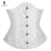 Жаккард Underbust Corset Floral Push Up Buster Bustier Gotheique Korsett для женщин фронт Busk Gorset Plus Size Corse Sexy