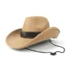Basker kvinnor män ull ihålig västra cowboy hatt cowgirl gentleman utsättningen sombrero hombre jazz cap hästkapberets delm22