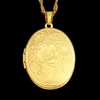 Pendant Necklaces Fashion Creative Po Frame Gold Oval Box Can Open Necklace Jewelry
