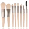 NXY Makeup Brushes 8pcs Mini with Matte Wooden Handle Portable Soft Hair Brush Set Beauty Tools 0406