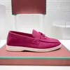 heren dames L0R0 mode casual schoenen piana suède loafers ontwerper klassieke gesp ronde tenen platte hak rubberen platform vrije tijd comfort vier seizoenen vrouw schoen 35-46