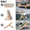 Houten kat scratcher schraper afneembare lounge bed 3 in 1 krabpaal voor s training slijpklauw speelgoed krasbord 220510