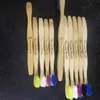 Spazzolino da denti 100 pezzi Spazzolini riutilizzabili in bambù ecologico Spazzolino da denti morbido in legno per adulti portatile Incisione laser personalizzata 0511