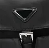 Bags Designer ReNylon Medium Backpack Travel Bag Black Zipper Pouch Enameled Metal Triangle Metal Outdoor Hiking Bags With Large Capac