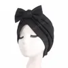 Mulheres Big Bow Turban Hair Acessories India Hat Hat Head Wrap Chemo Cap muçulmano hijabs chapéus de capital Islâmico