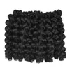 ジャマイカのバウンスかぎ針編みの髪のオンブルジャンジーワンドカール合成編組カーリーかぎ針編み編組編組ヘアエクステンション8インチブロンドヘア