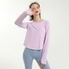 Yoga Outfit Back Open Sport Workout Long Sleeve Shirts Women Loose Quick Dry Fitness Athletic Gym With Thumb HoleYoga