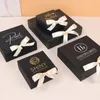 Nastro nero regalo festa festa caramelle abbigliamento imballaggio generale sacchetto di carta cartone supporta dimensioni personalizzate stampate 220706