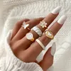 Cluster Rings Vintage Heart Smile Set For Women Love Enamel Ring Cute Butterfly Finger Girls Jewelry Gifts Ins StyleCluster Wynn22