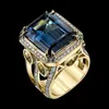 14K Yellow Gold Real Natural Sapphire Jewelry Ring for Men Women Fine Anillos De Wedding Bizuteria 14 K Gold Pure Gemstone Rings 220728