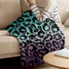 Blankets Leopard Print Animal Skin Texture Gradient Flannel Blanket For Sofa Microfiber Throw Bedspread Cover Bed