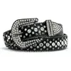 Luxe glanzende vrouwen lederen riemen mannen unisex diamant bezaaid rhintone wern rent cowboy mode fancy dignher riem8d9d