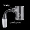 DHL Full Weld Auto-Spinner Smoking Quartz Banger with 2pcs Tourbillon Air Holes Beveled Edge Nail for Glass Water Bong Dab Rigs