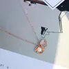 Pendentif Colliers De Luxe Femme Shell Pendentifs Collier Mignon Or Rose Chaîne Cristal Romantique Petite Perle De Mariage CollierPendentif