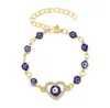 Blue Evil Eye Bracelets For Women Hand Heart Starfish Charm Crystal Tennis Chain Bange Female Fashion Party Jewelry Gift