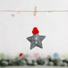 Chapéu de malha de natal estrela pendurada árvore de Natal pendurada ornamentos de estrela de feltro para decoração de lareira de festa de natal