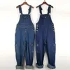 Men's Jeans Men's Denim Overalls Jumpsuit Multi-pocket Strap Straight Pants Blue Plus Size For MenMen's Heat22