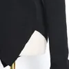 Twotwinstyle zwarte trui voor vrouwen onregelmatige kraag lange mouwen