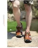 Large size sandals men 2022 summer new breathable toe sandal outdoor leisure Casual beach shoes 002 Hi-Res Blue