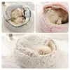 Stile Pet Cat Bed Cane Rotondo Peluche Casa Calda Morbida Cani Lunghi Per Nido 2 In 1 Accessorio 220323