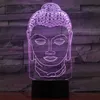 Night Lights 3d Lampe Buddha Illusion Led Lamps Optical Light With 7 Colors For Home Office Room Theme Decoration Kids Adults Gift