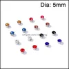 Kolczyki stadninowe biżuteria 8Pair/set urok okrągły kryształowy rhinestone Magnet kolczyki Komina Kobiety MANS MAGNETIC FAKTION Ear Clug for Dhdfz