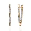 Hoop Huggie Fashion Unique Design V Shape Geometric Cubic Zirconia Gold Earrings for Women Ladies Hiphop 2022Hoop