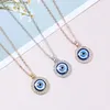 Trendy Diamond Gold Plated Devil Eyes jewelry Evil Blue Eye Necklace Pendant Necklace For Women
