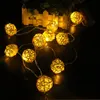 Строки струны светильники Takraw Rattan Balls Sepak 2M лампочки Garlands Забор Рождественский свадебный свадебный светодиод