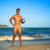 Maillots de bain pour hommes 2022 Sexy coloré hommes maillots de bain Bikini slip de bain serré taille basse demi-Pack hanche troncs maillots de bain hommes