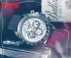 고품질 상단 모델 Quarz Chronograph Mens 시계 고무 스트랩 슈퍼 럭셔리 시계 한정판 전체 기능 스켈레톤 다이얼 손목 시계 Montre de Luxe